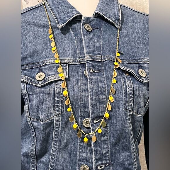 J Crew yellow and gold necklace 30” - Picture 2 of 8
